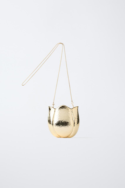 ZARA СУМКА-ТЮЛЬПАН, ЗОЛОТИСТЫЙ