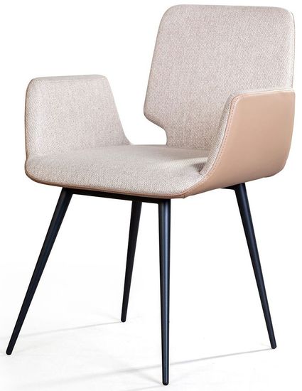 Стул с подлокотниками Adam, рогожка комби бежевый