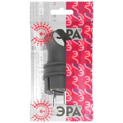 Вилка ЭРА VX12-B-IP44 каучуковая c заземлением 16А IP44 с кольцом угловая черная | Штепсельные вилки и розетки