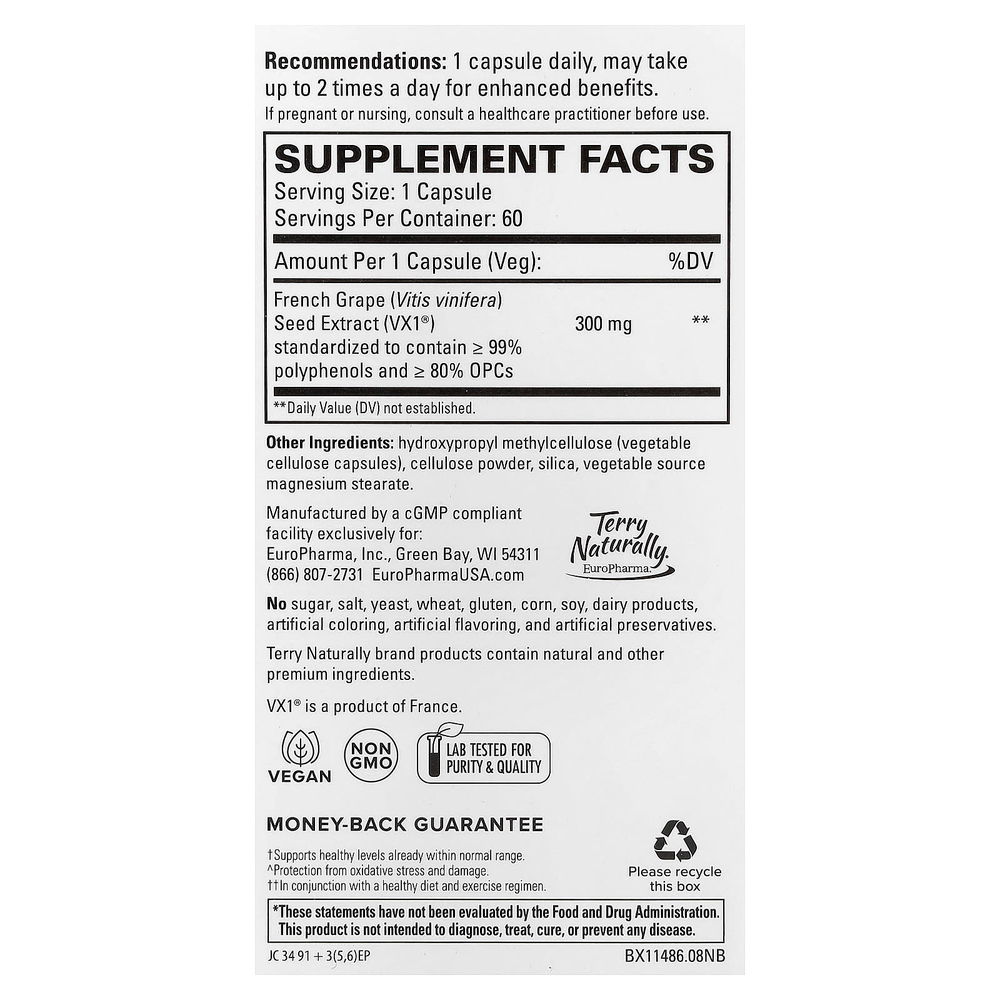 Terry Naturally, Clinical OPC®, 300 мг, 60 капсул