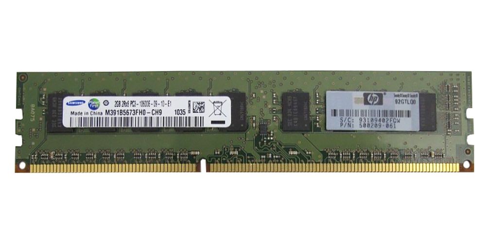 Оперативная память HP 2GB 1X2GB PC3-10600 ECC UNBUFFERED M391B5673FH0-CH9