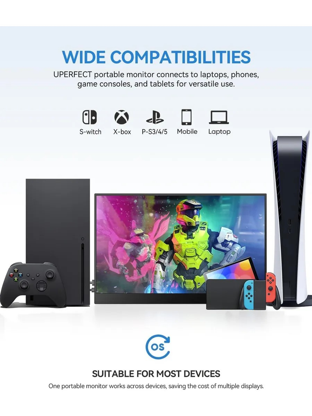 17.5" Портативный игровой монитор UPERFECT UBase17 1920x1200, 60 Гц, IPS