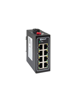 Коммутатор неуправляемый промышленный U-8T 8 портов 10/100Base-T(X) RJ45 монтаж на DIN-рейку TSX EKF TSX-U-8T