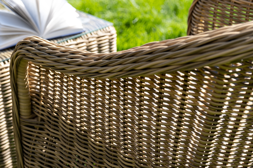 "Равенна" лаунж-зона из искусственного ротанга, цвет соломенный