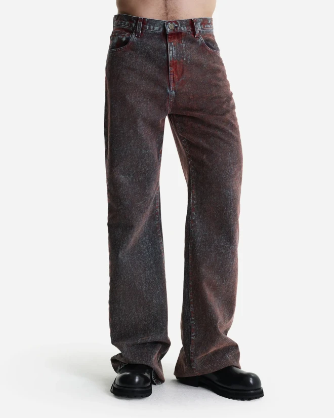 Джинсы клеш с бархатным покрытием
