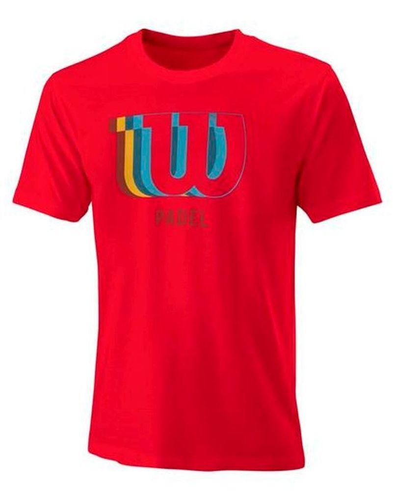 Мужская теннисная футболка Wilson M Padel Blur Tech Tee - infrared