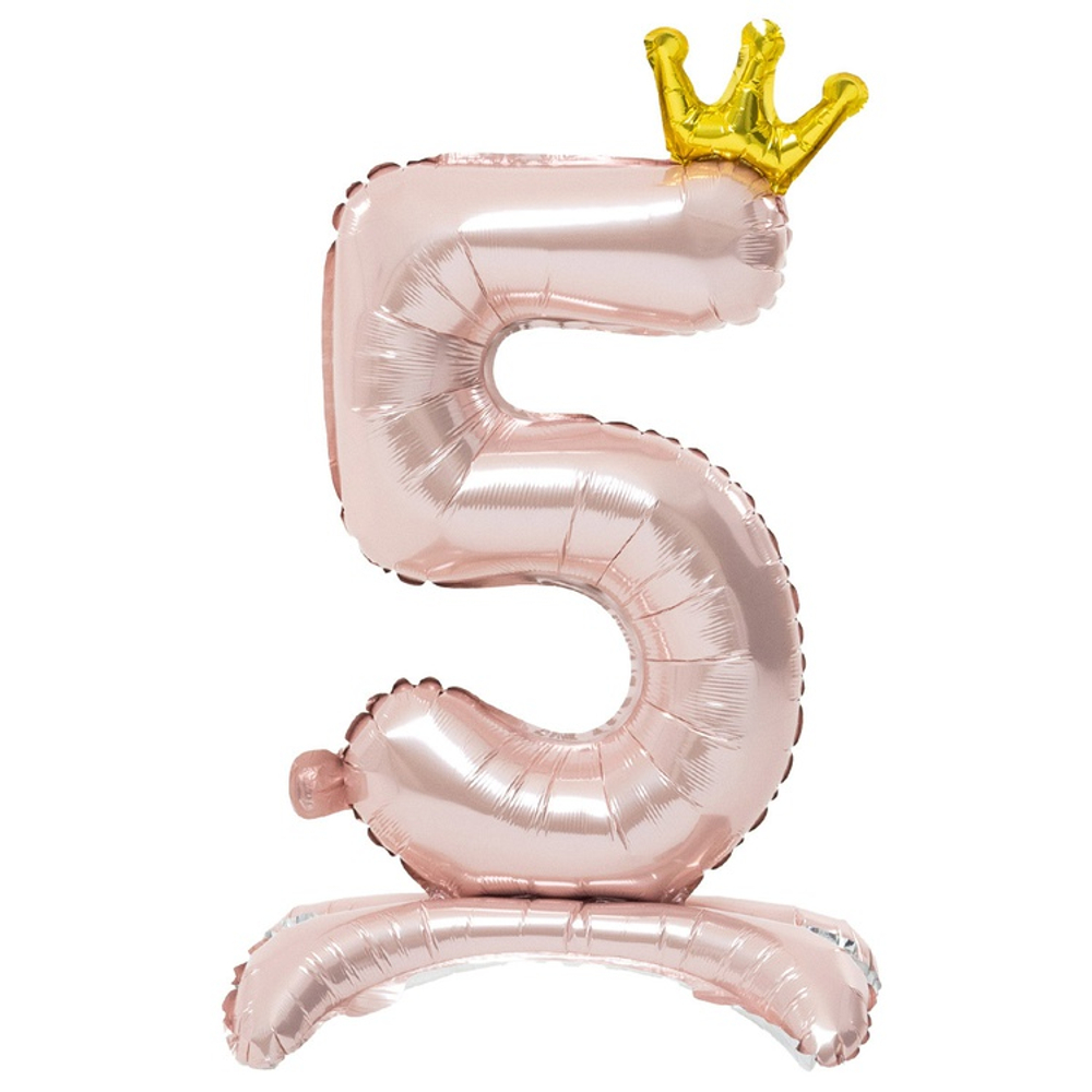 Шар фольгированный Цифра 5 81 см (Розовый)