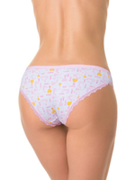 Хлопковые трусики-слипы с изображением фантазийных сердечек (Размер: S) (Цвет: белый)