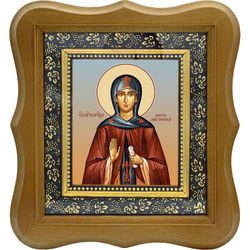 Мария Лактионова, послушница, преподобномученица. Икона на холсте. В киоте 10 х 12 см.