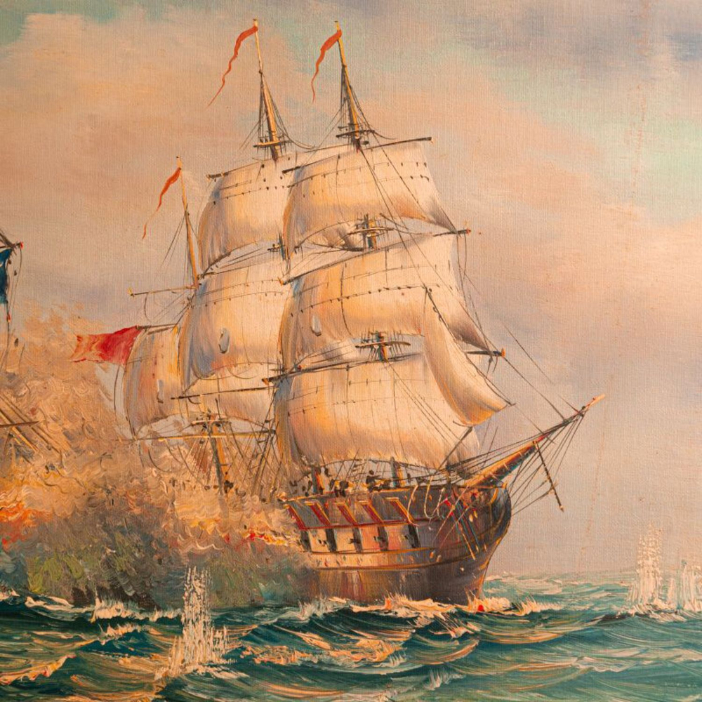 Винтаж: Картина «Морской Бой»