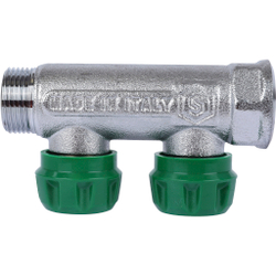 Коллектор регулирующий хром (дизайн FAR)  3/4", 2 отвода 1/2"