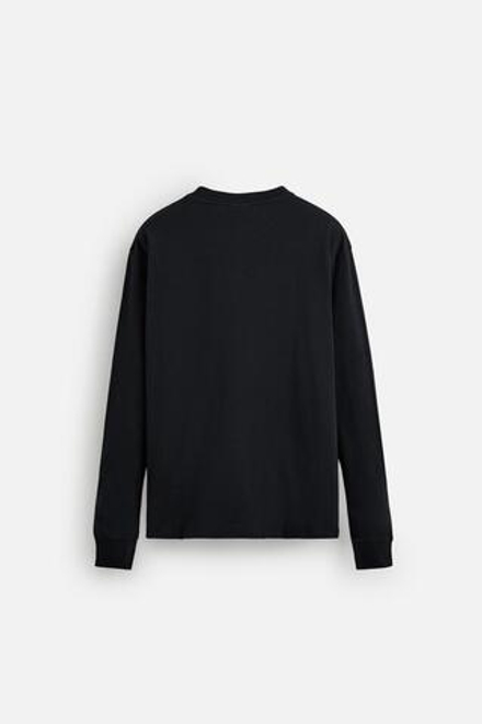 ZARA ЛЕГКАЯ ФУТБОЛКА С ДЛИННЫМИ РУКАВАМИ, МОРСКОЙ СИНИЙ