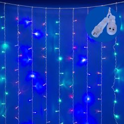 ULD-C3020-240-STK MULTI IP44 Занавес светодиодный со статическим свечением. 3х2м. Соединяемый. 240 светодиодов. Разноцветный свет. Провод прозрачный. TM Uniel