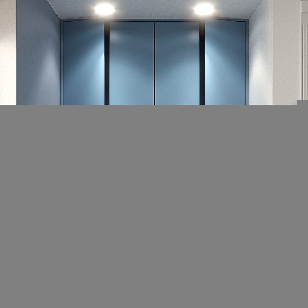 Распашной шкаф Авелин четырехсекционный в синей эмали  240*50*220