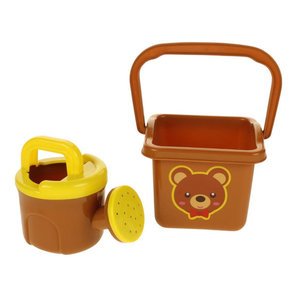 Набор для игры в песок (5педм.) ведерко,совок,граб,лейка,форм,сет.JX705B