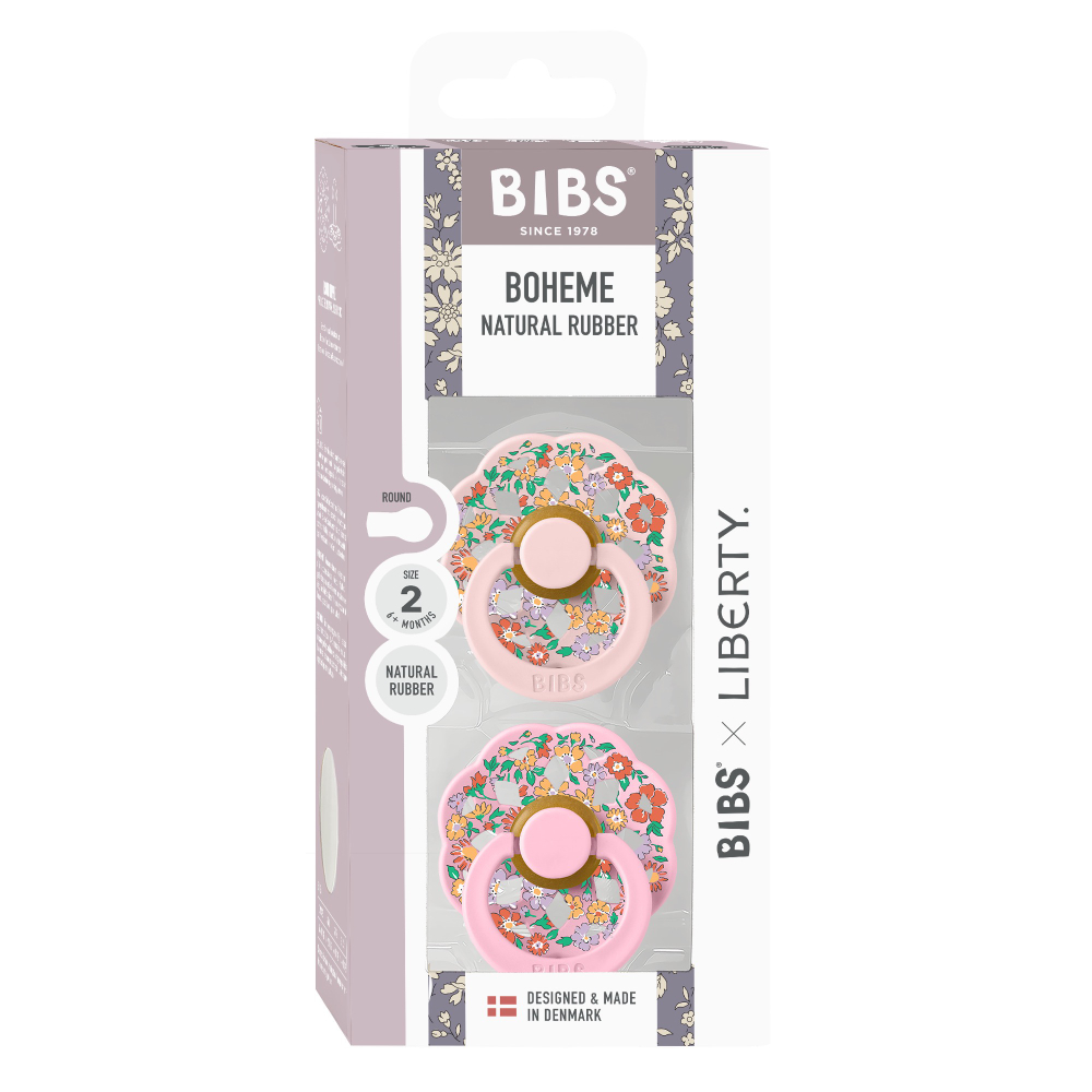 Набор BIBS x Liberty Boheme, 2 шт. - Oscar Meadow - Baby Pink/Blossom Mix, 6-18 месяцев