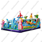 Коммерческий надувной батут "Затерянный остров, три горки" 12*7*7 м