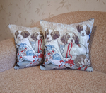 Декоративный гобеленовый чехол для интерьерной подушки Собачки 1 38*38