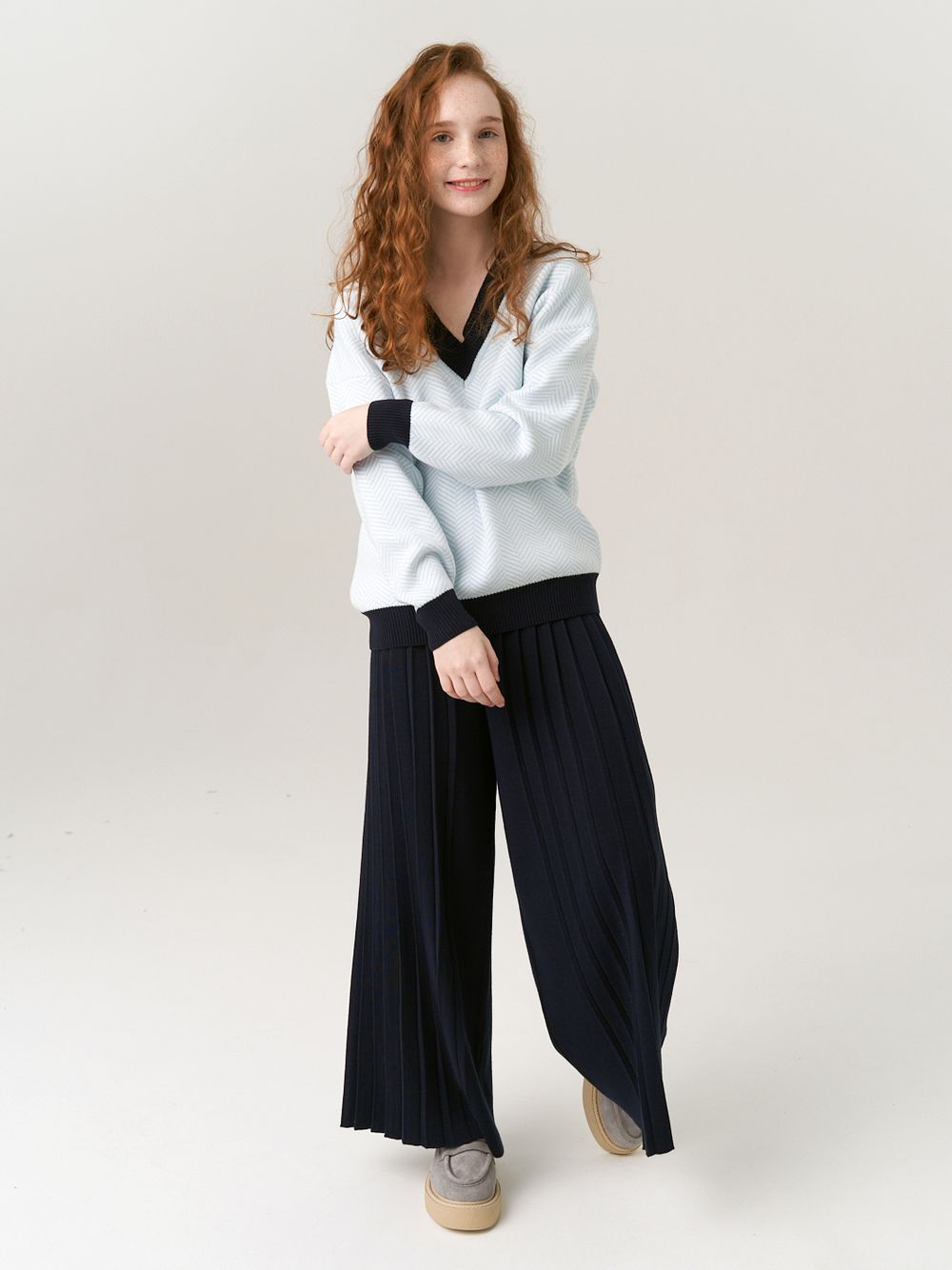 Джемпер для девочки AT954 небесно-голубой