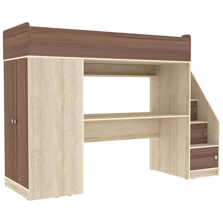 Кровать-чердак КарИВи Л-Ф606.3 75х190 Дуб Сонома Бодего Темный