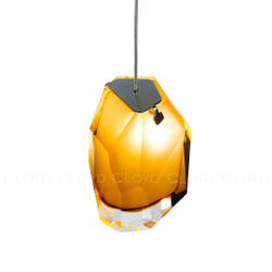 Подвесной светильник Cloyd VARELL P1 / шир. 20 см - хром - желтое стекло (арт.11659)