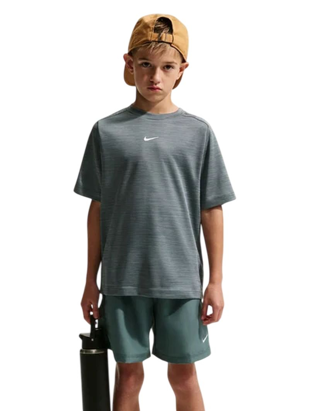 Детская теннисная футболка Nike Boys Multi Dri-FIT Short-Sleeve - mineral slate/smoke grey/white