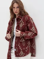 Рубашка Kefirmykifer в этностиле бордовая