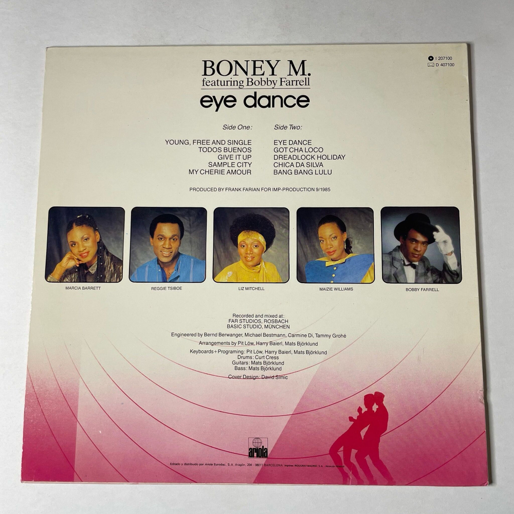 Винтажная виниловая пластинка LP Boney M. Eye Dance (Spain 1985) Young, Free And Single