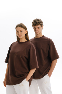 Футболка Mazzika Unisex Oversize OneSize, цвет темный шоколад