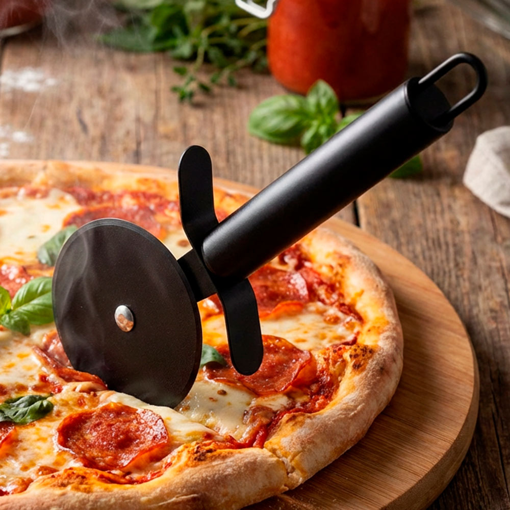 Нож для пиццы нерж "Classico nero", рабочая часть - non-stick, черный