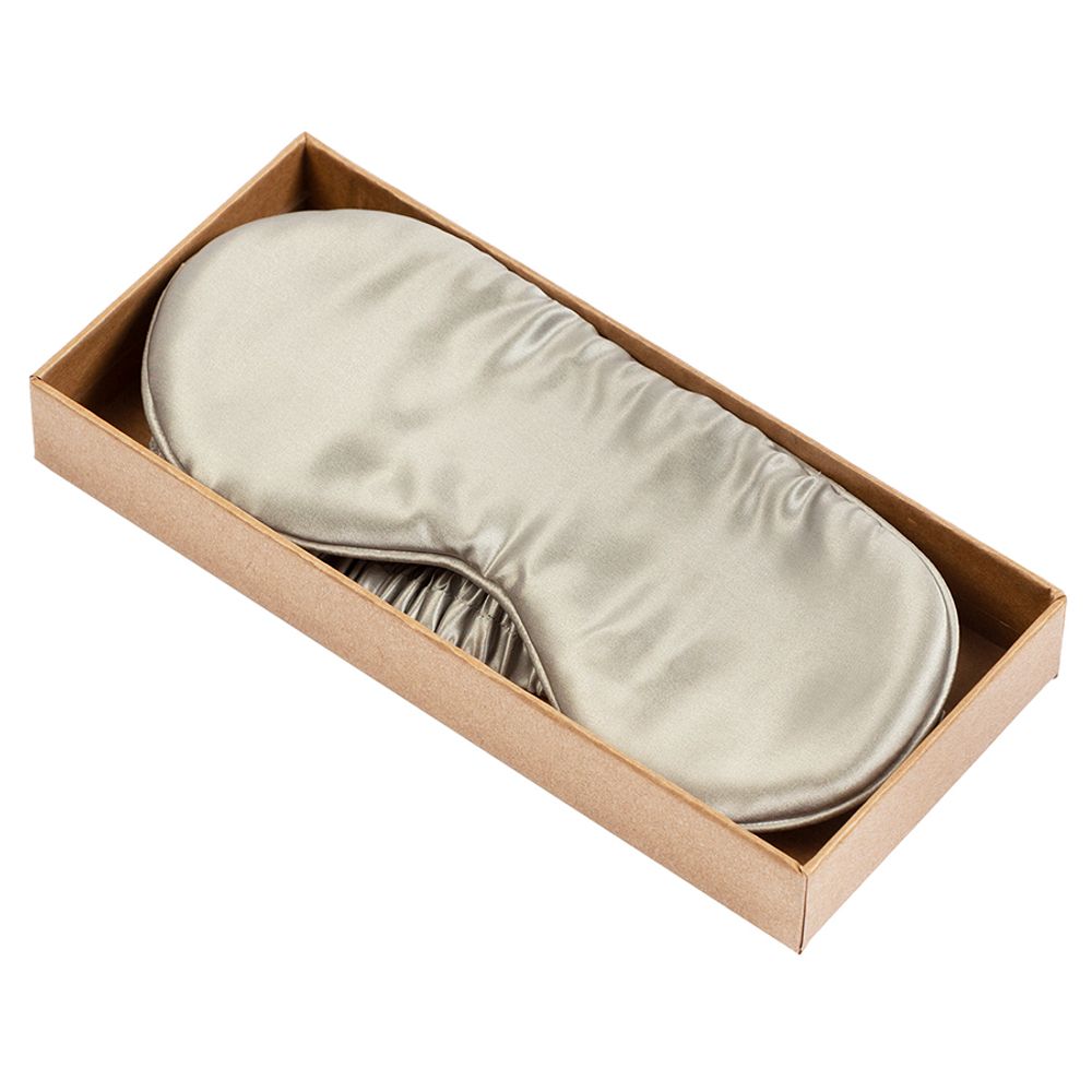 Маска для сна из натурального шелка светло-серого цвета из коллекции Essential