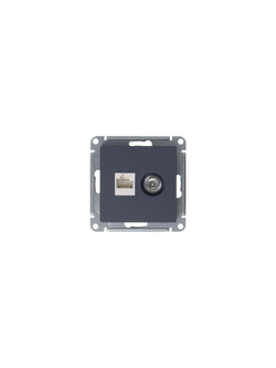 Розетка компьютерная + телевизионная 2-м AtlasDesign RJ45 кат.5E + TV механизм грифель SE ATN000789