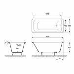 Ванна чугунная Delice Fort Elite DLR230622-AS 200х85 белая