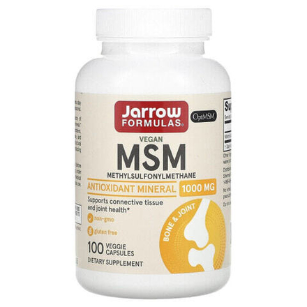 Для мышц и суставов Jarrow Formulas, МСМ, 1000 мг, 100 вегетарианских капсул