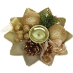 Подсвечник новогодний «Изящный вечер» 20 см, Золото