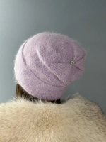 шапка зимняя вязаная ангора с пайетками