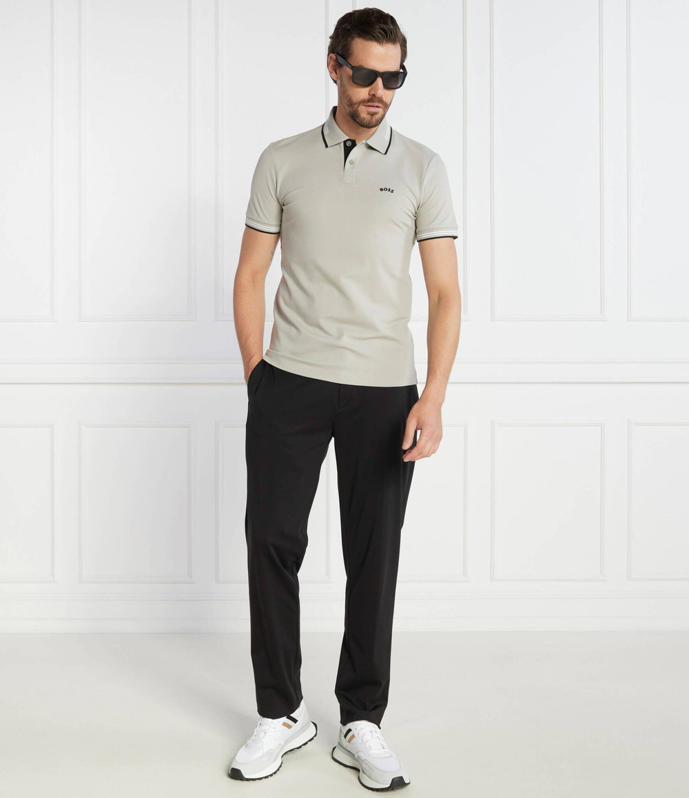 Поло Paul Curved BOSS GREEN - серый(50469245)