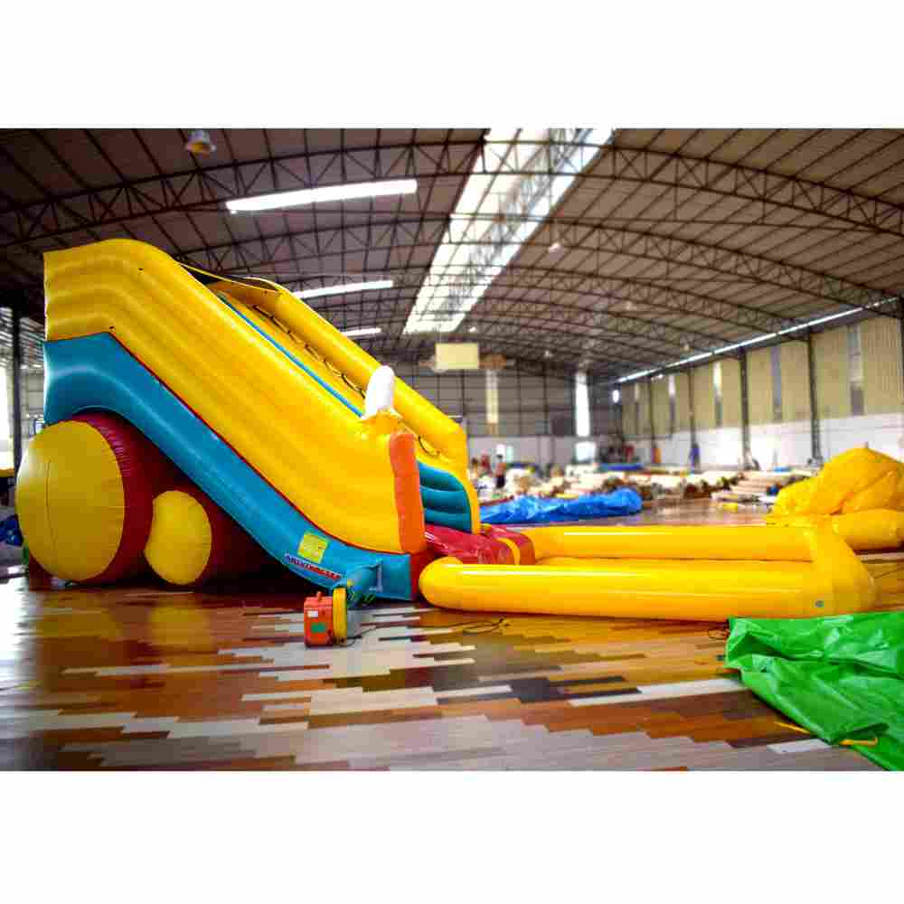 Надувной батут с бассейном «Мартышка» без подкачки, герметичный, 10*4*5 м