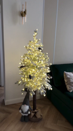 Заснеженная елка на ножке «Камилла» (литая хвоя с шишками) 1,5 м / 150 см