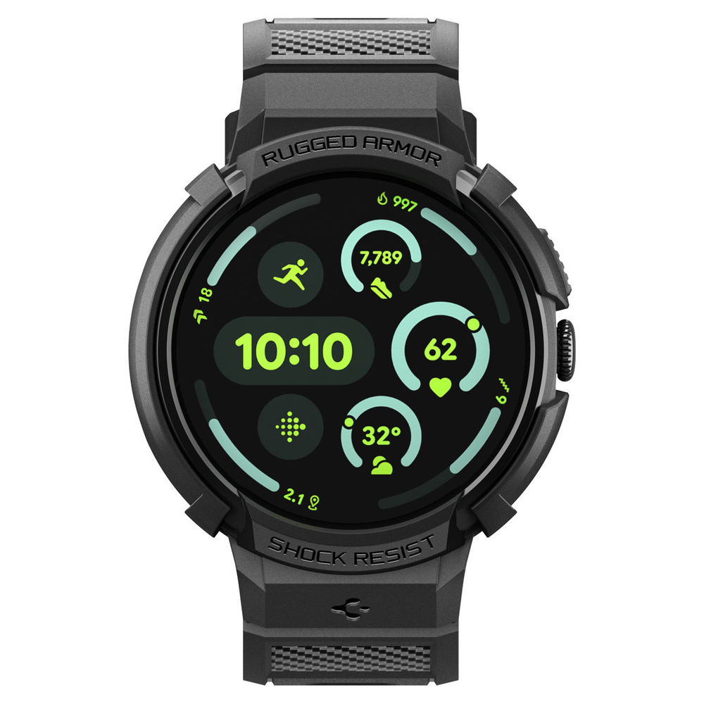 Чехол с ремешком Spigen Rugged Armor для Pixel Watch 4 (41 mm) черный