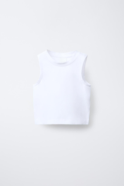 ZARA НАБОР ИЗ 3 ОДНОТОННЫХ ТОПОВ БЕЗ РУКАВОВ, РАЗНОЦВЕТНЫЙ