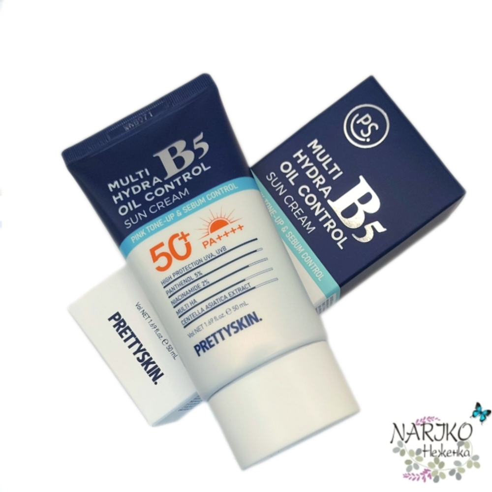 Солнцезащитный крем для чувствительной и жирной кожи PRETTYSKIN Multi Hydra B5 Oil Control Sun Cream SPF50+ PA++++, 50 мл.
