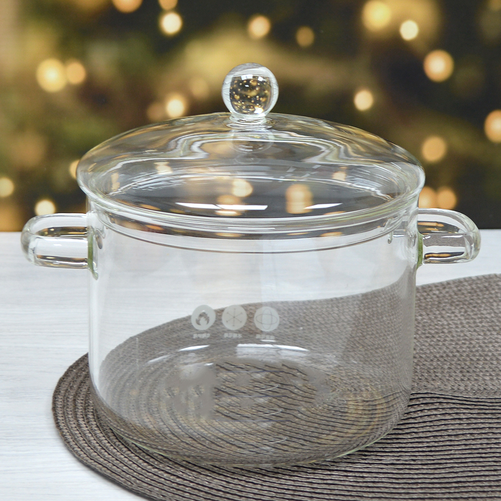 Кастрюля 1,5л стеклянная с крышкой BZ-BH-179