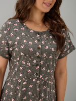 Платье П-032/хаки-цветыветочка