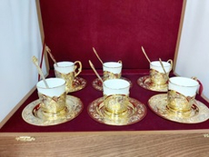 Набор кофейный на 6 персон "Павлин" (Златоуст)