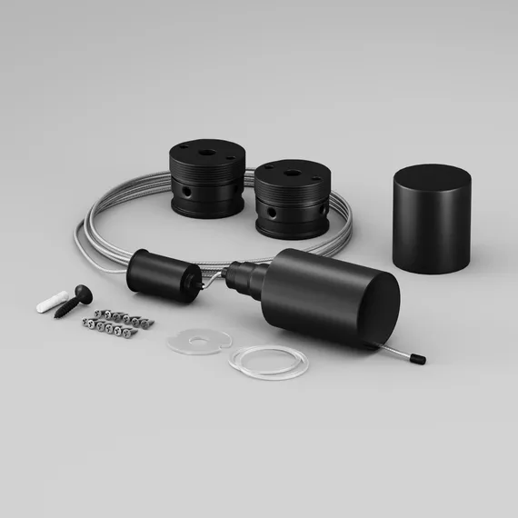 Набор для вертикального подвесного монтажа круглого неона 360° D18 черный Led Strip 201149
