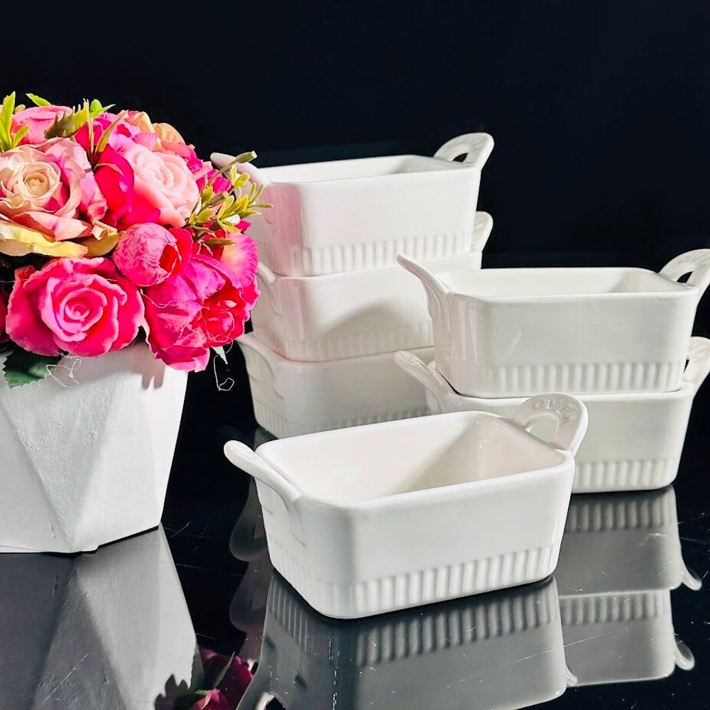 Lenardi 142-053 Набор из 6 прямоугольных салатников 15см в под.уп.(х8)Фарфор