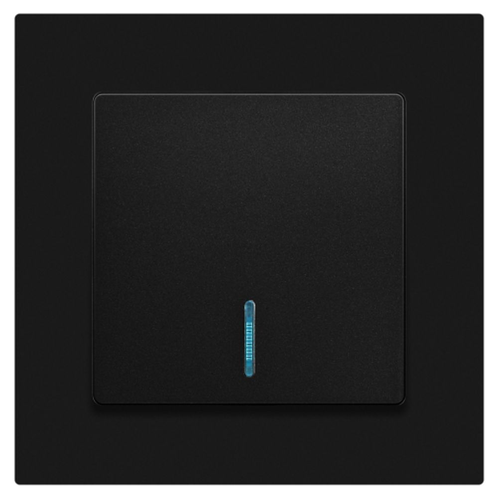 Выключатель Intro Accent 6-102-05 с подсветкой, 10А-250В, IP20, СУ, AL/CU, антрацит | Intro