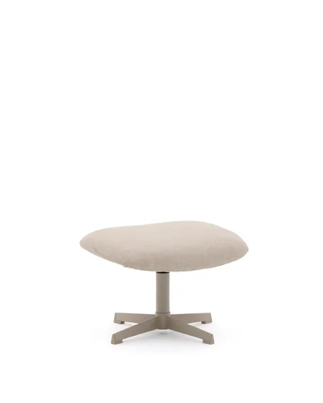 Teryl Пуф из шенилла бежевого цвета с серым металлом