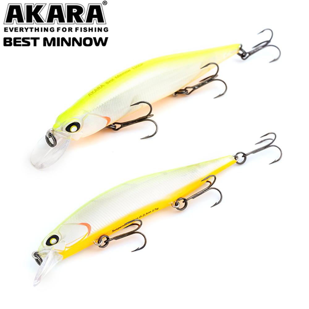 Воблер Akara Best Minnow 100SP 15 гр. (9/17 oz 3,9 in) A125